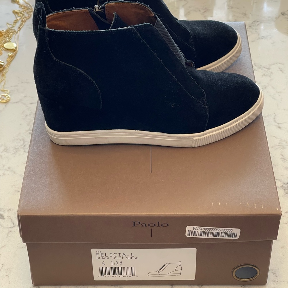 Paolo suede wedge sneaker